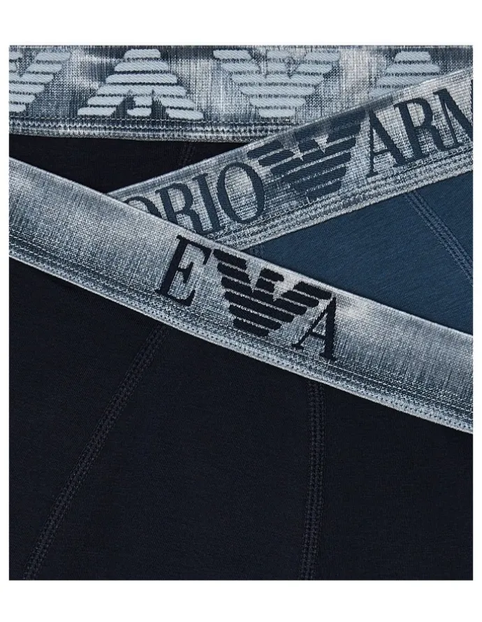 Emporio Armani Metalic Logo Trunks 3 Pack in Multi