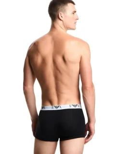 Emporio Armani Bold Monogram Trunks 3 Pack in Black