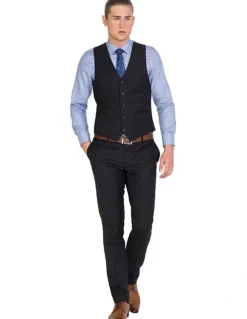 Ferrari Formalwear Tailored Fit Lounge Vest in Black