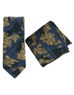 Ferrari Formalwear Tie & Hank Set in Navy Floral
