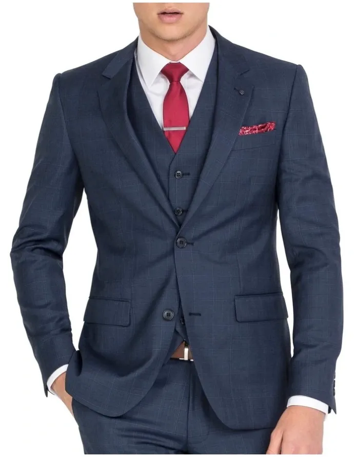 Ferrari Formalwear Unique Soft Blue Tonal Check Jacket Regular