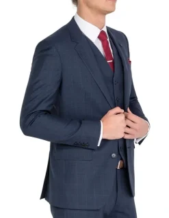 Ferrari Formalwear Unique Soft Blue Tonal Check Jacket Regular