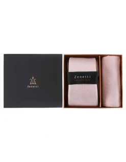 Ferrari Formalwear Zenetti Tie & Hank Set in Blush