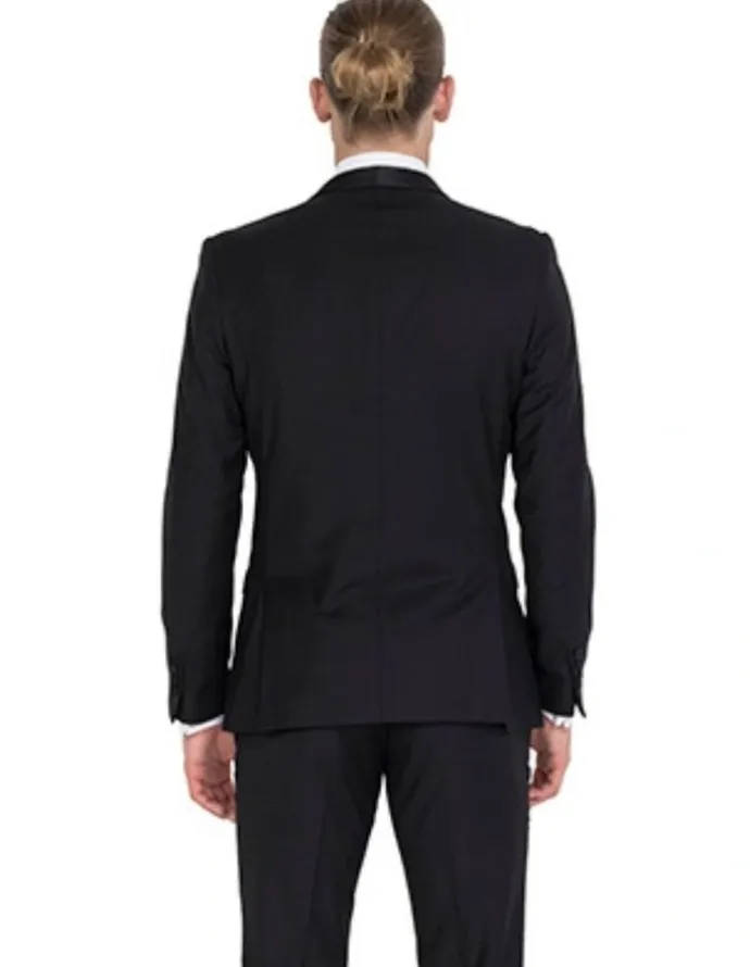 Ferrari Formalwear Tailored Tuxedo Long Jacket in Black