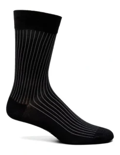 Florsheim Ribs Cotton Sock in Black