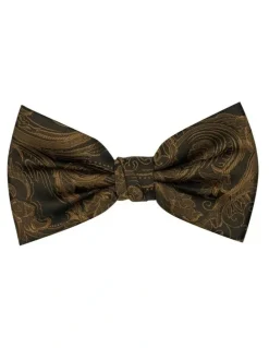 Formalaties Premium Tapestry Floral Paisley Bow Tie in Gold