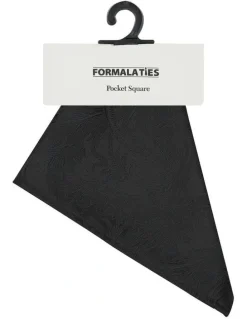 Formalaties Tapestry Floral Print Pocket Square Handkerchief in Black