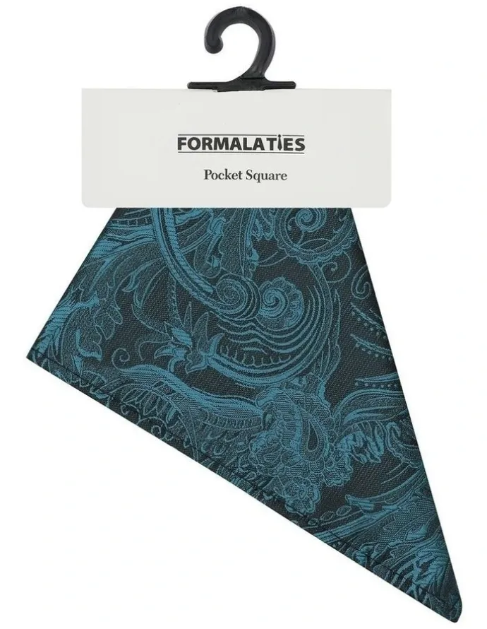 Formalaties Tapestry Print Pocket Square Handkerchief in Jade