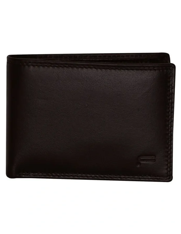 Futura Slim Leather Wallet with Rfid Blocking in Brown