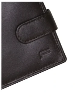 Futura Rfid Leather Coin Fold Over Wallet in Brown