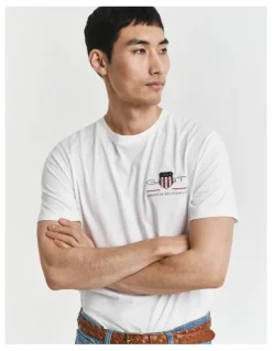 Gant Embroidered Archive Shield T-Shirt in White