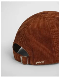 Gant G Badge Corduroy Cap in Rusty Brown