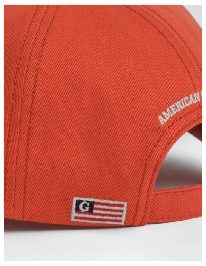Gant Graphic Cotton Twill Cap in Deep Orange
