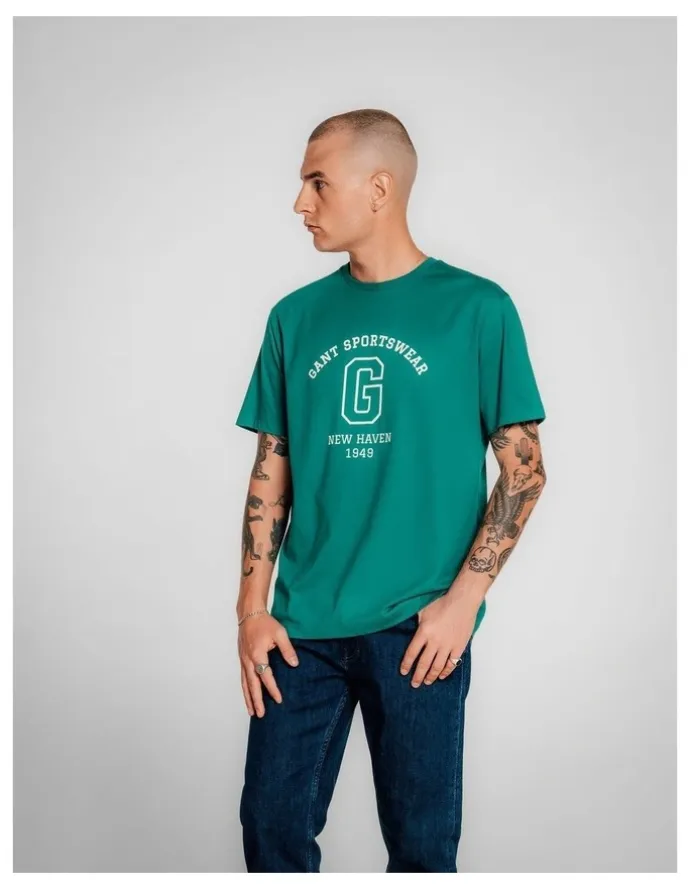 Gant Graphic T-Shirt in Deep Green