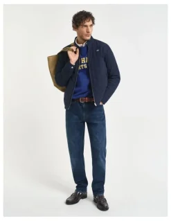 Gant Quilted Windcheater Jacket in Evening Blue
