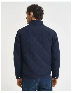 Gant Quilted Windcheater Jacket in Evening Blue