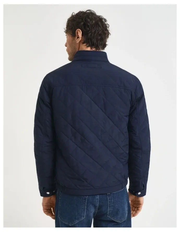 Gant Quilted Windcheater Jacket in Evening Blue