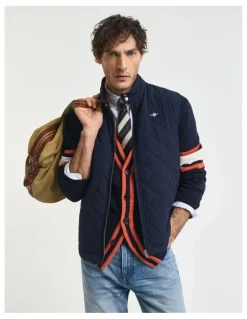 Gant Quilted Windcheater Vest in Evening Blue