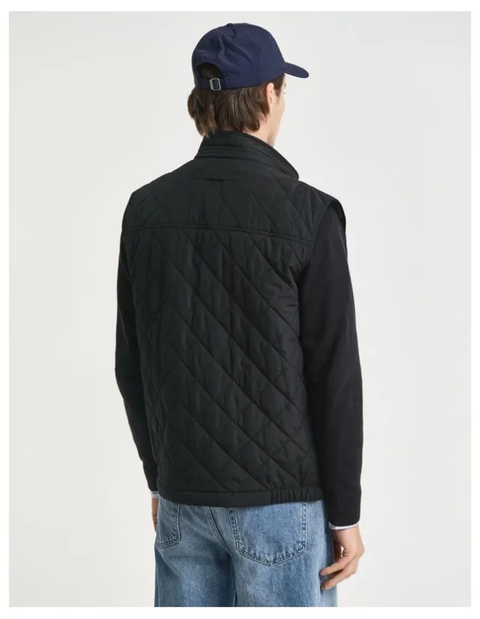Gant Quilted Windcheater Vest in Black
