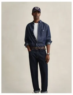 Gant Regular Fit Indigo Shirt in Dark Indigo