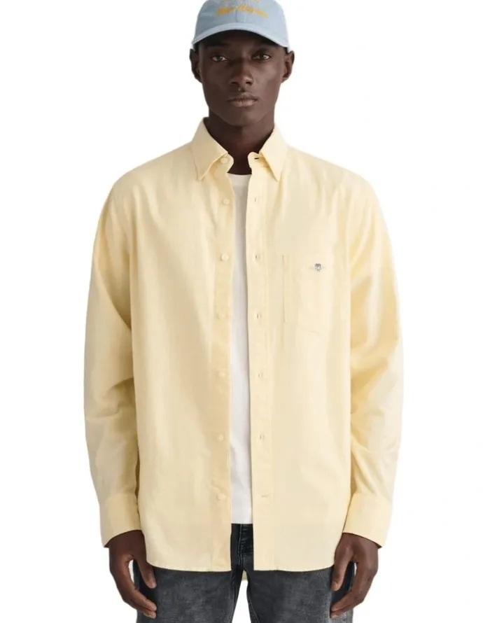 Gant Regular Fit Oxford Shirt in Dusty Yellow