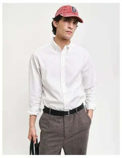 Gant Regular Fit Pinpoint Oxford Shirt in White