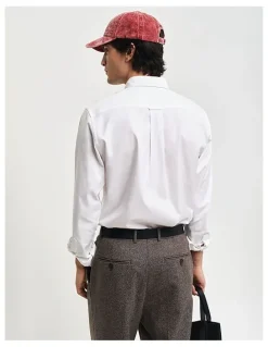 Gant Regular Fit Pinpoint Oxford Shirt in White