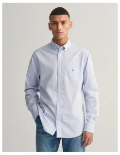 Gant Regular Fit Poplin Shirt in Light Blue