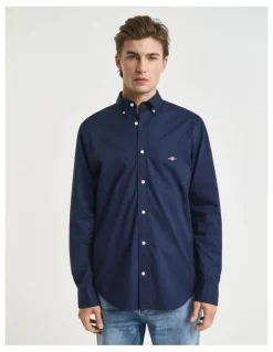 Gant Regular Fit Poplin Shirt in Marine