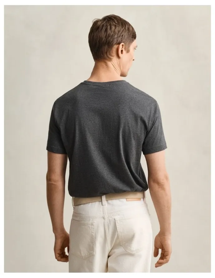 Gant Regular Fit Shield T-shirt in Antracit Melange