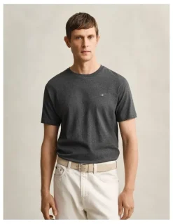 Gant Regular Fit Shield T-shirt in Antracit Melange