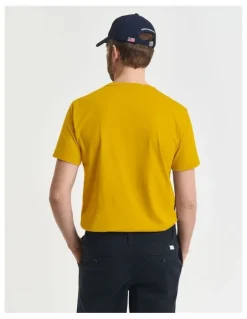 Gant Regular Fit Shield T-Shirt in Yellow Lichen