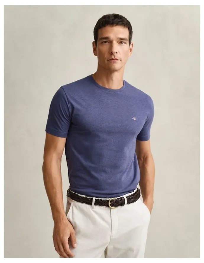Gant Regular Fit Shield T-shirt in Dark Jeansblue Melange