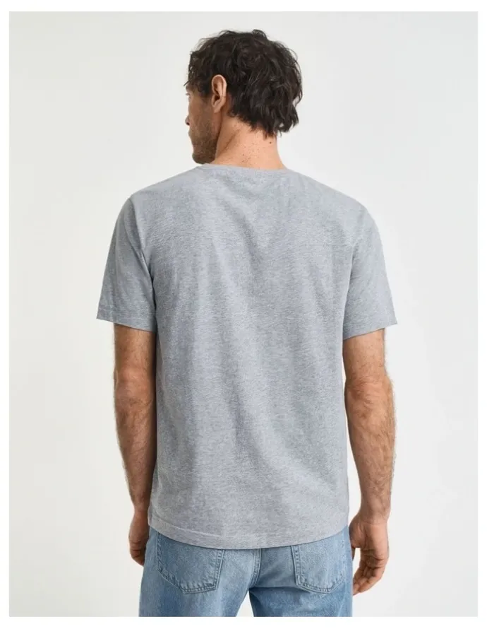 Gant Regular Fit Shield T-Shirt in Grey Melange