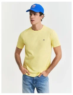 Gant Regular Fit Shield T-Shirt in Banana Yellow