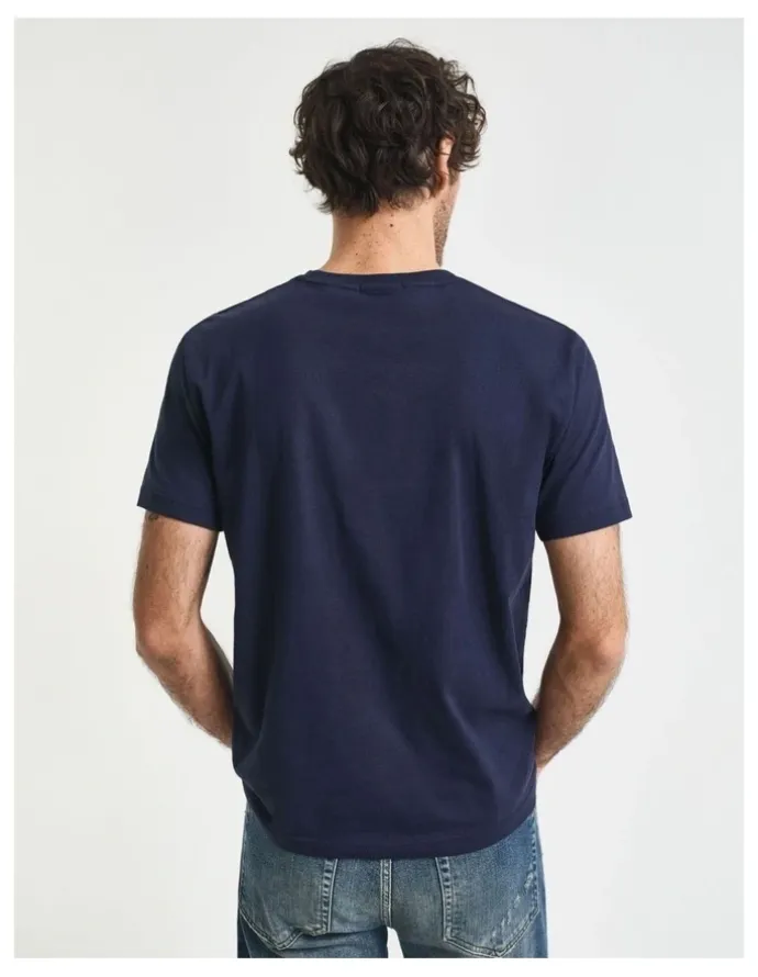 Gant Regular Shield T-shirt in Evening Blue