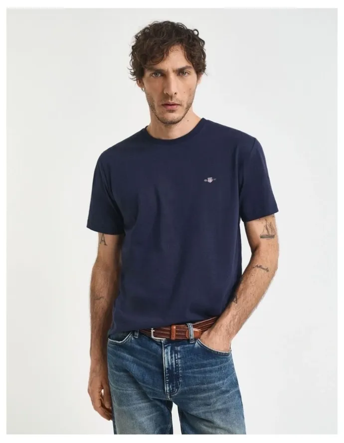 Gant Regular Shield T-shirt in Evening Blue