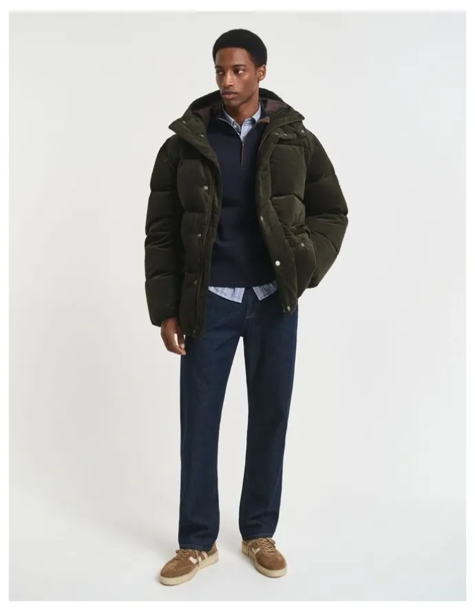 Gant Sacker Rib Half-Zip Sweatshirt in Evening Blue