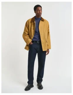 Gant Sacker Rib Half-Zip Sweatshirt in Dark Jeans blue Melange