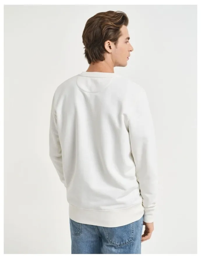 Gant Shield Crew Neck Sweatshirt in Eggshell