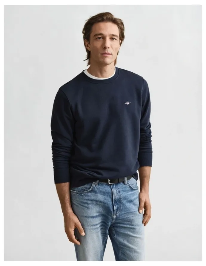 Gant Shield Crew Neck Sweatshirt in Evening Blue