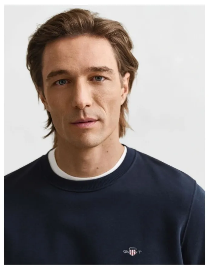 Gant Shield Crew Neck Sweatshirt in Evening Blue