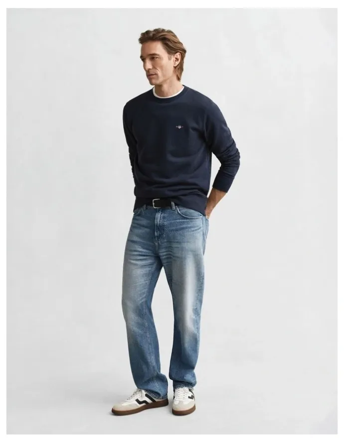 Gant Shield Crew Neck Sweatshirt in Evening Blue