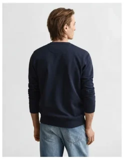 Gant Shield Crew Neck Sweatshirt in Evening Blue