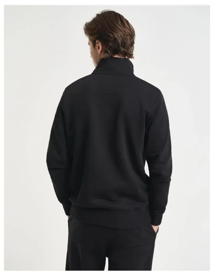 Gant Shield Half Zip Sweater in Black
