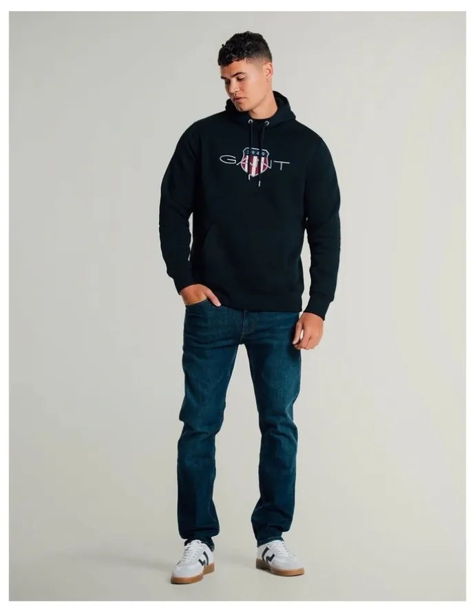 Gant Shield Hoodie in Black