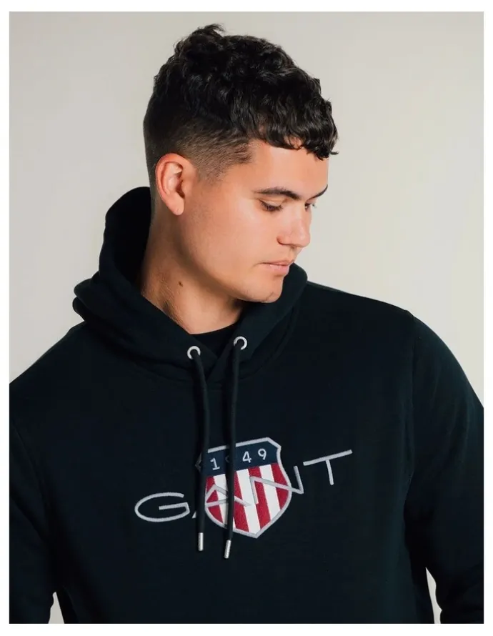Gant Shield Hoodie in Black