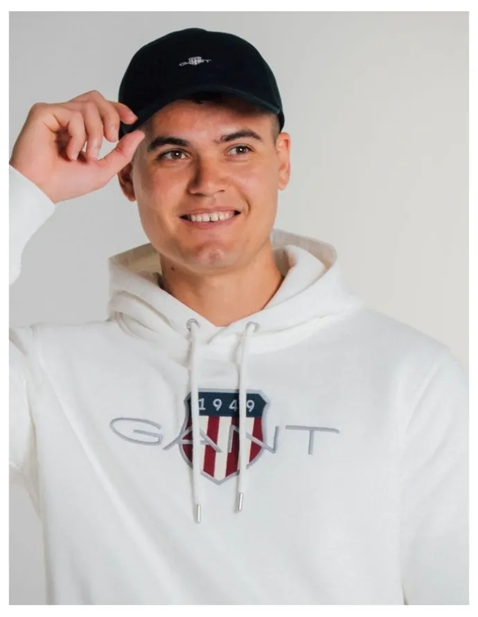 Gant Shield Hoodie in Eggshell