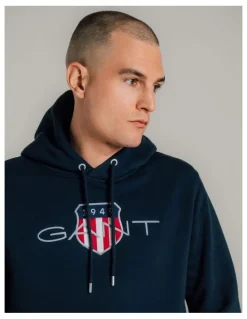 Gant Shield Hoodie in Evening Blue