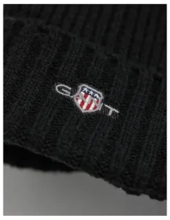 Gant Shield Wool Beanie in Black